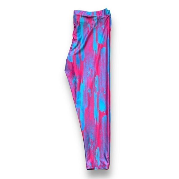 Everlast Leggings Fuchsia Pink Blue Abstract Art Print Activewear Size XL - Picture 3 of 8